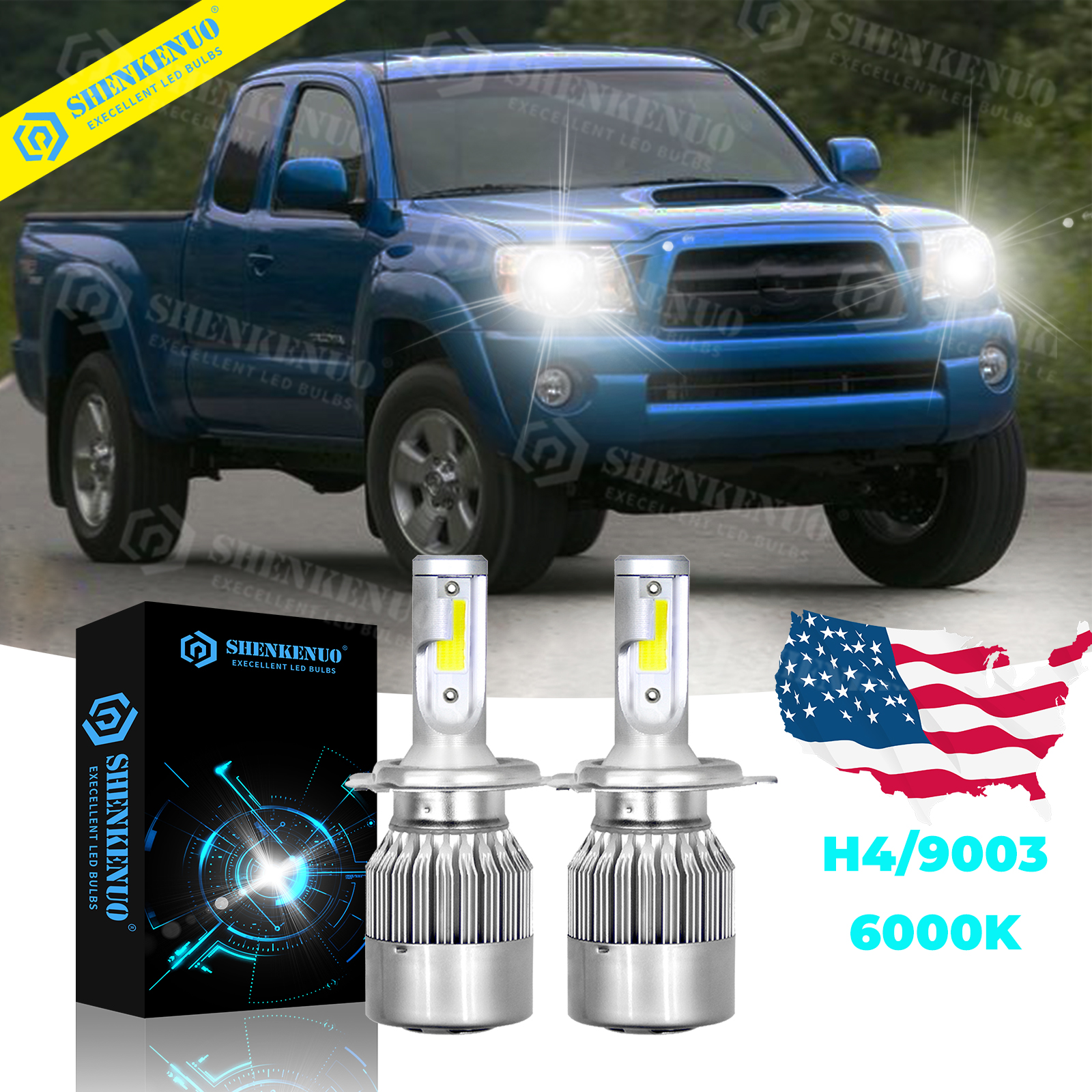 Pcs Led Headlight Conversion Kit Bulbs For Toyota Tacoma Hi