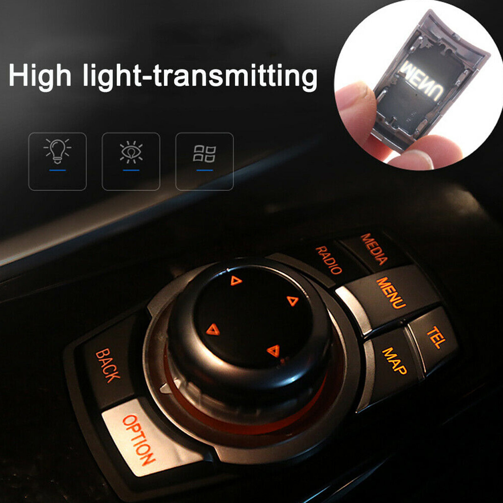 Multi Media Control Knob Idrive Button Cover Trim For BMW X1 X3 3 X5 X6