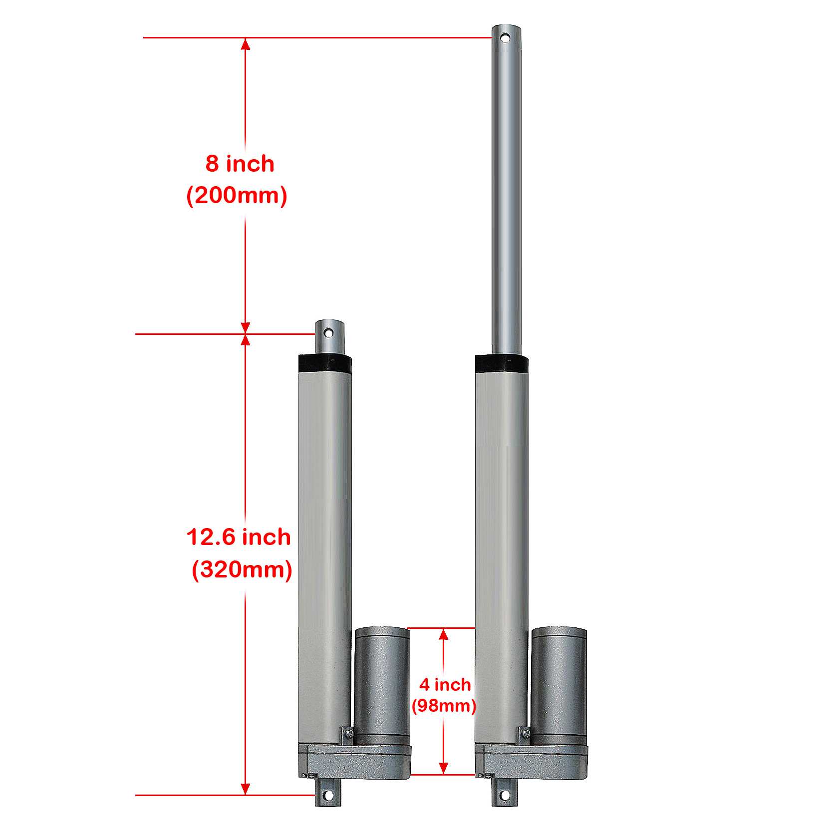 4PCS Linearantrieb 12V DC Elektrischer Linearmotor 150KG Pound Max Lift