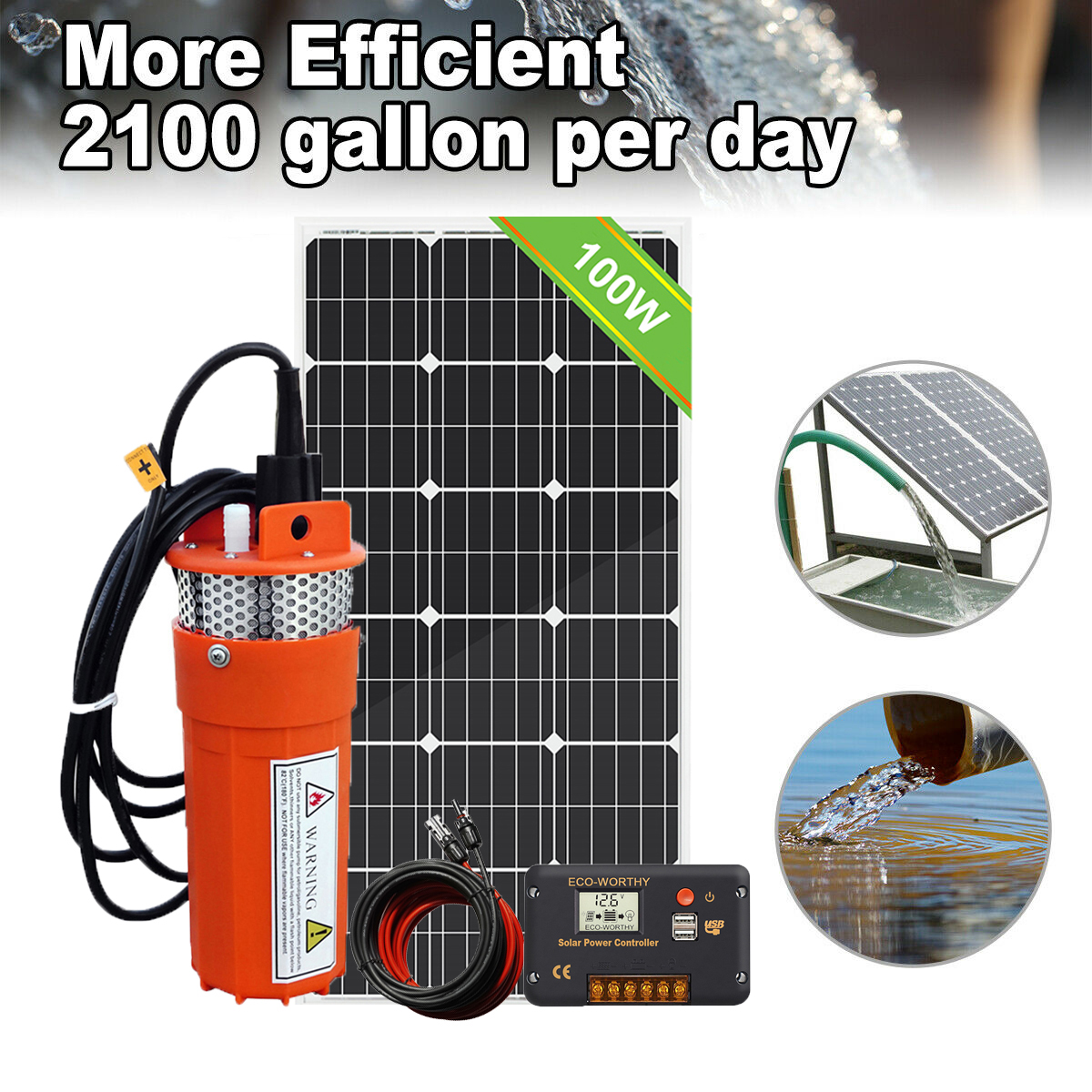 Solar Pump System Kits W Solar Panel V Deep Well Water Pump For