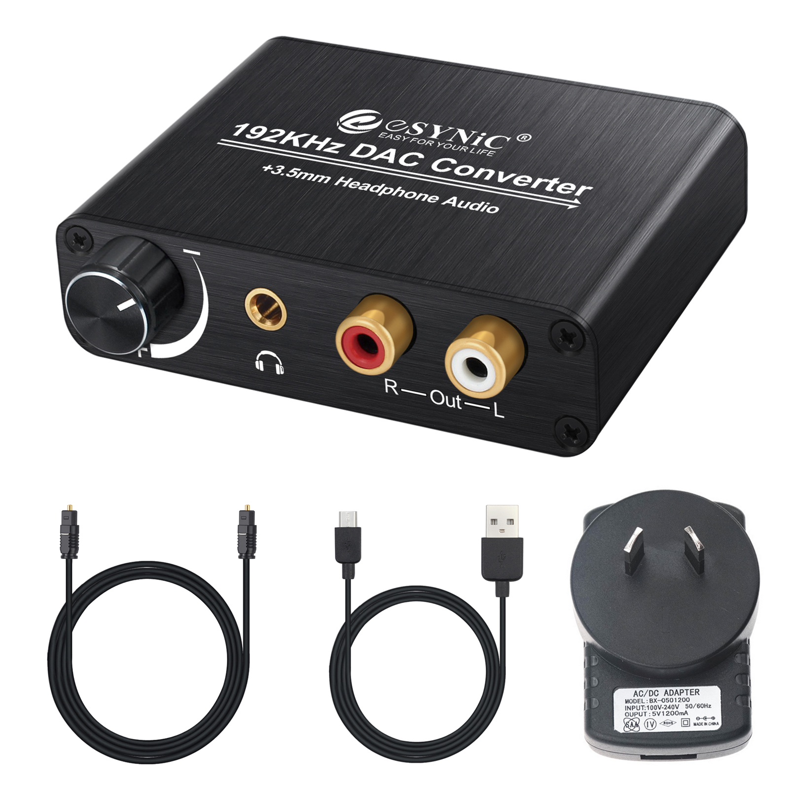 Dac Digital Optical Coaxial Toslink To Analog Stereo Rca Audio