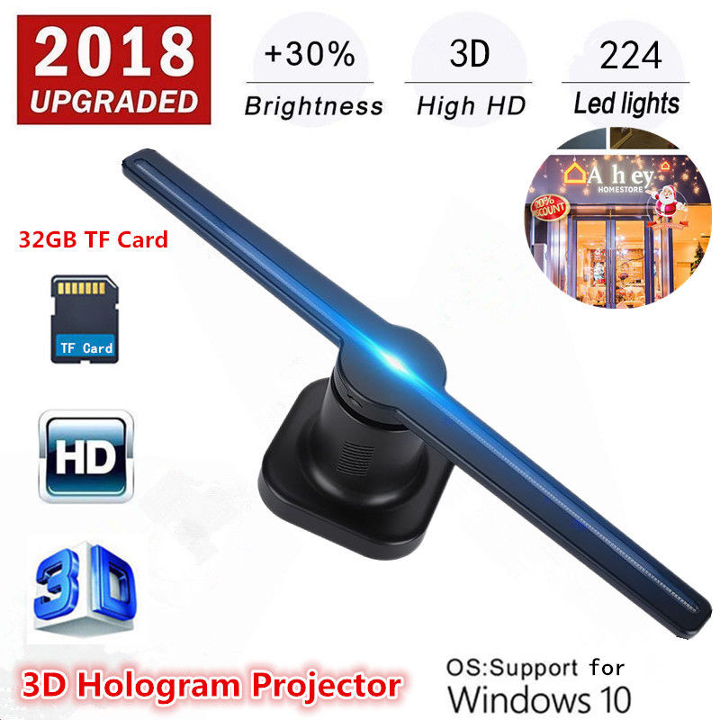 42cm Hologram Projector Fan WiFi 3D LED Holographic Advertising Displayer NEW