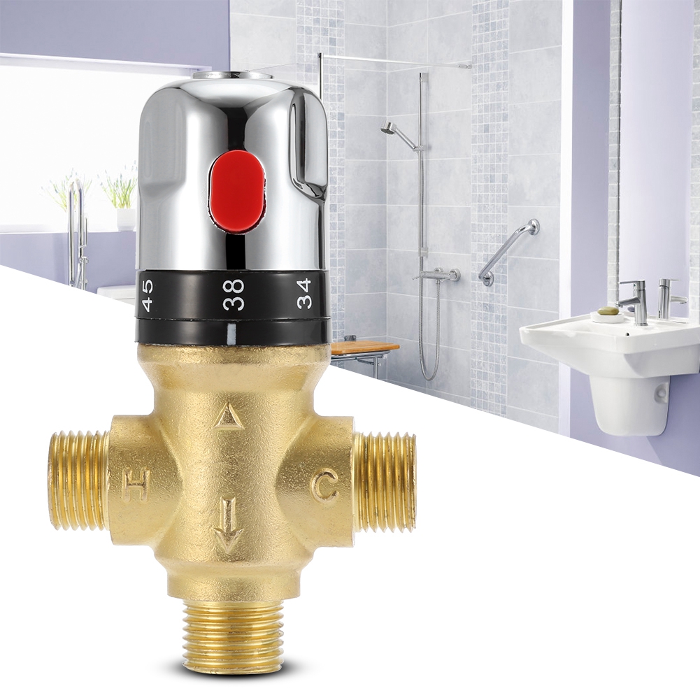 Mm Cold Hot Thermostatic Mixing Valve For Shower Control Mixer Water Heater Ebay