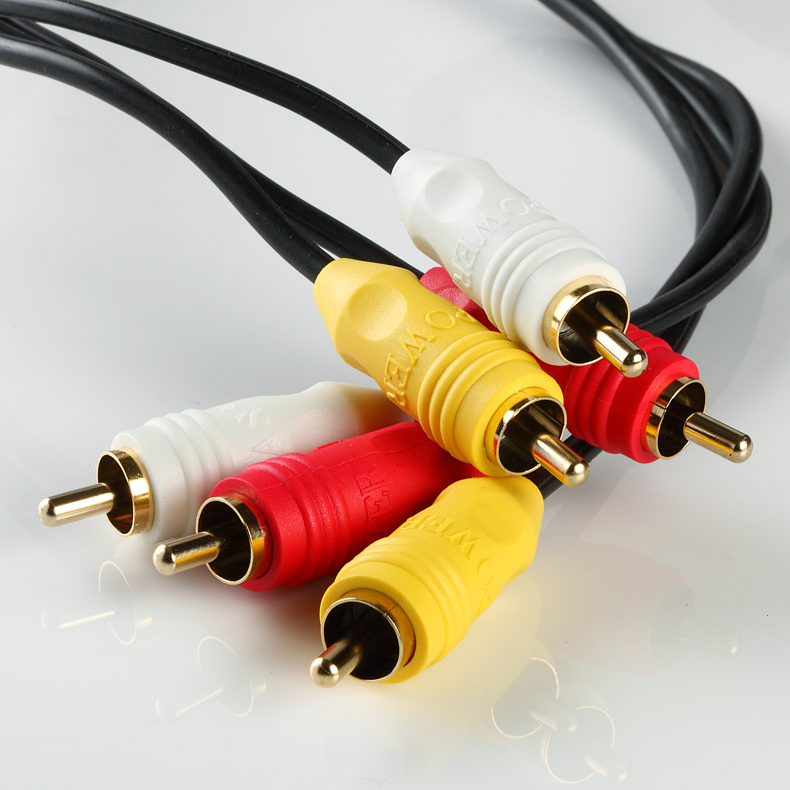 Ft Gold Plated Rca Composite Av Audio Video Cable L R V