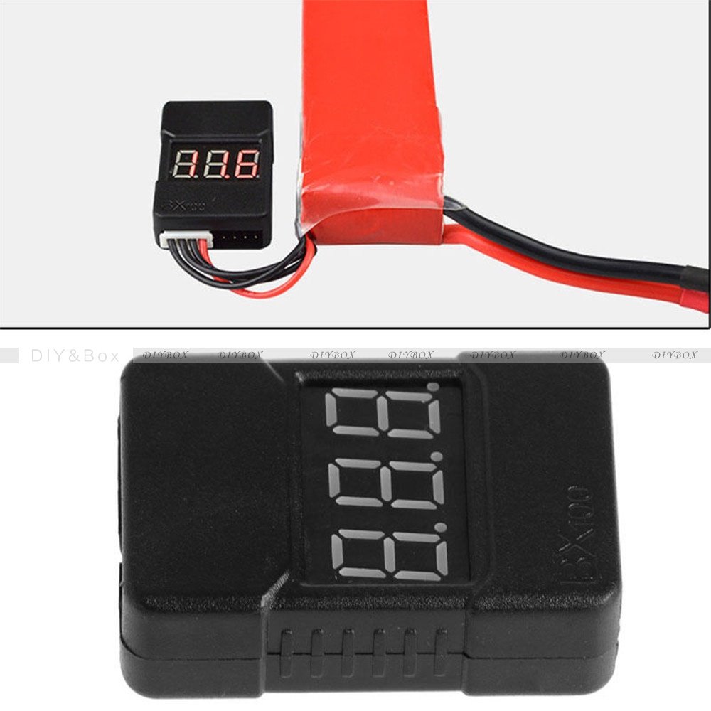 1-8S BX100 2 In1 Lipo Li-ion Battery Low Voltage Tester Buzzer Alarm Dual Speak