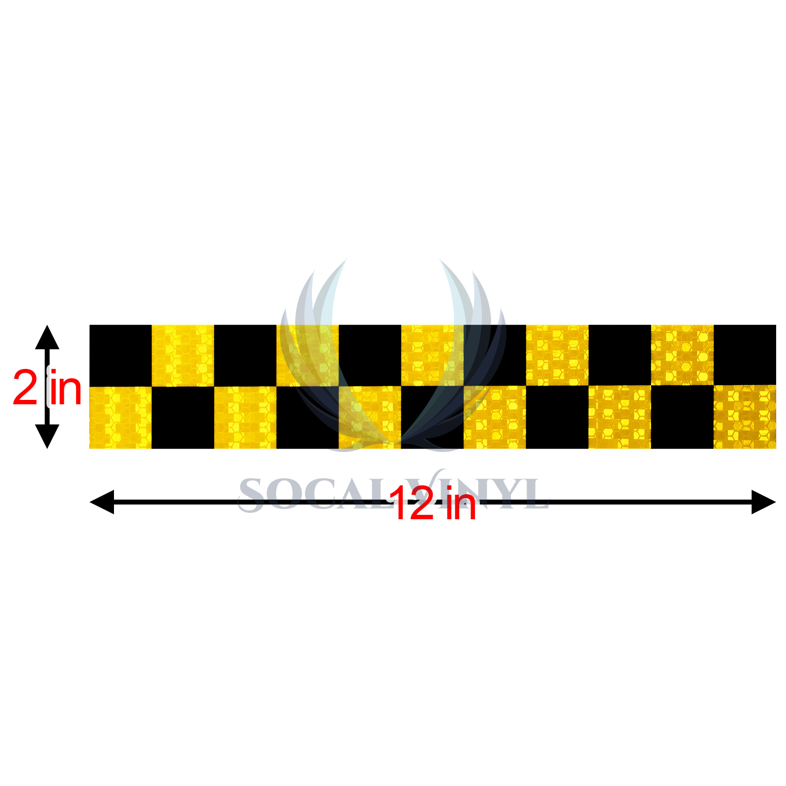environ 0.30 m Sécurité Avertissement remorque DOT-C2 Conspicuity Checker ruban réfléchissant Stripe 1 ft