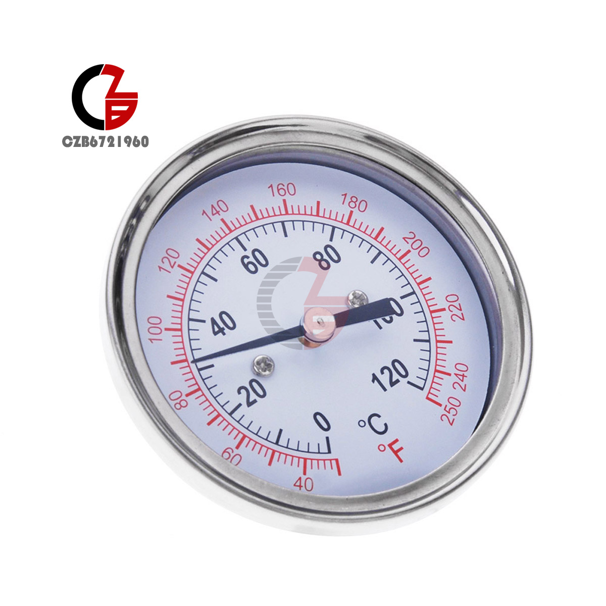 Stainless Steel Analog Thermometer With Double Scale Celsius Fahrenheit