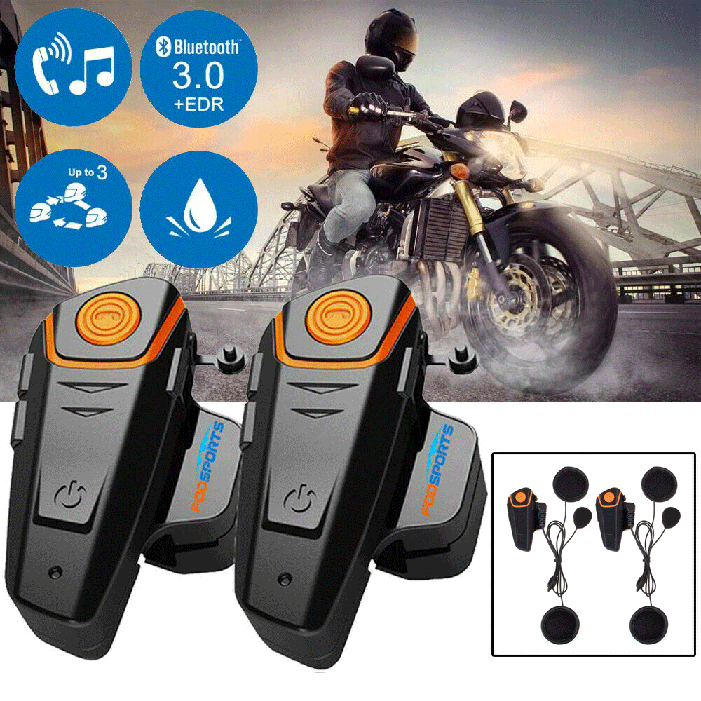 2x BTS2 Motorrad Sprechanlage Bluetooth Helm