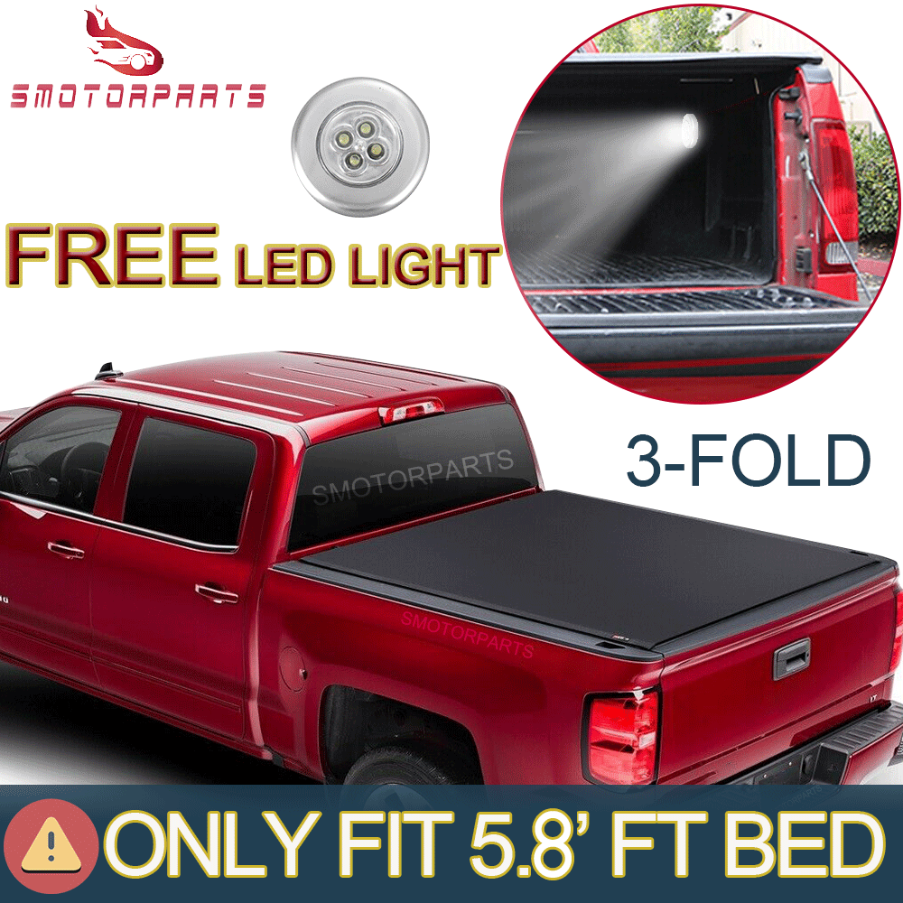 5 8ft 3fold Tonneau Cover Truck Bed For 07 13 Silverado Sierra 1500 Pickup 4door Ebay