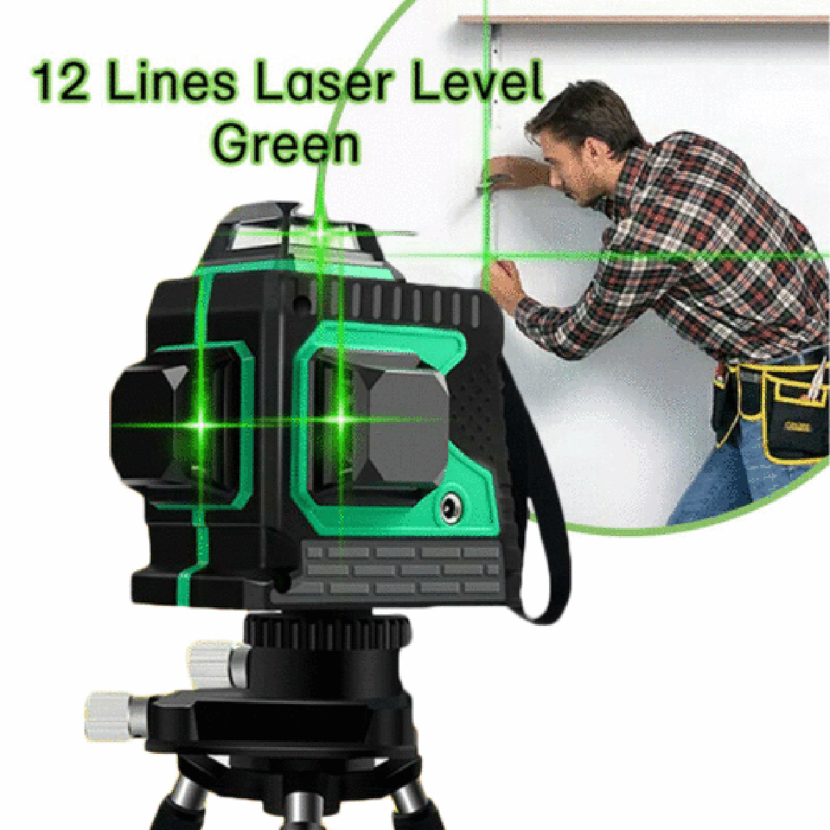 12 Line Laser Level Green Self Leveling 3d 360 Rotary Cross