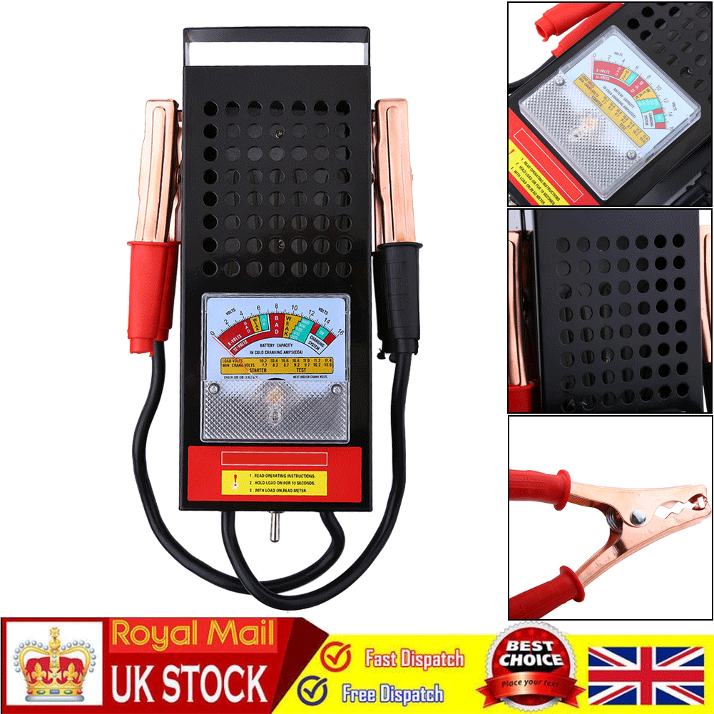 6V 12V 100Amp Heavy Duty Car Van Auto Battery Load Drop and Charging System Tester Stainless Steel Portable Battery Tester