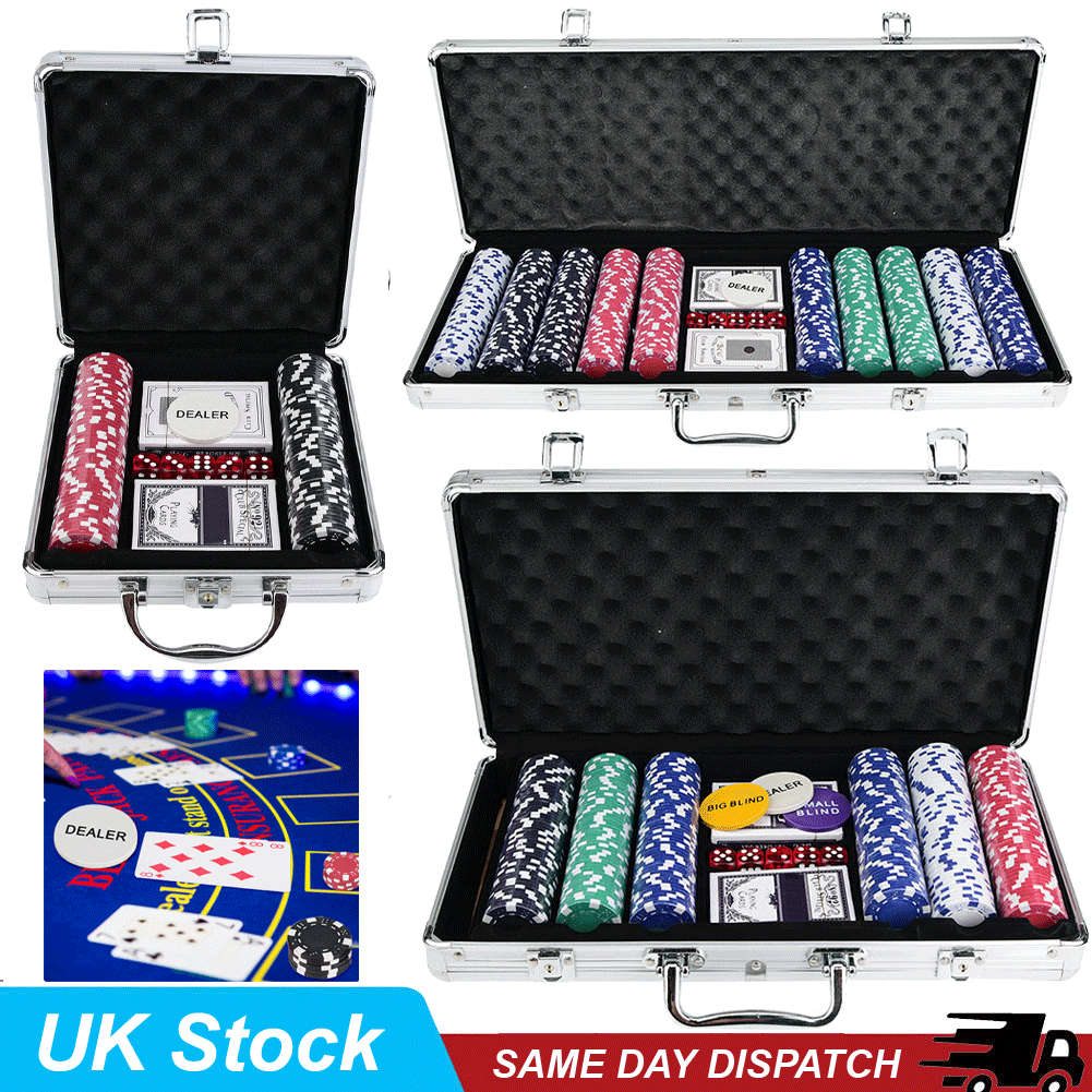 200pc Texas Hold Em Poker Set In Case Casino Style Card Dealer Chips Accessories