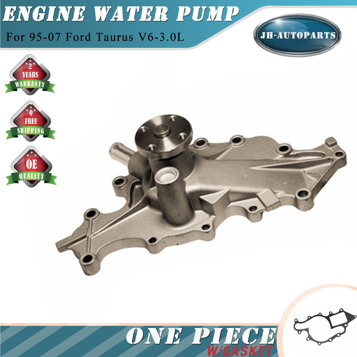 Water Pump for 1995-2007 Ford Mercury Sable Taurus 3.0L V6 OHV 12v
