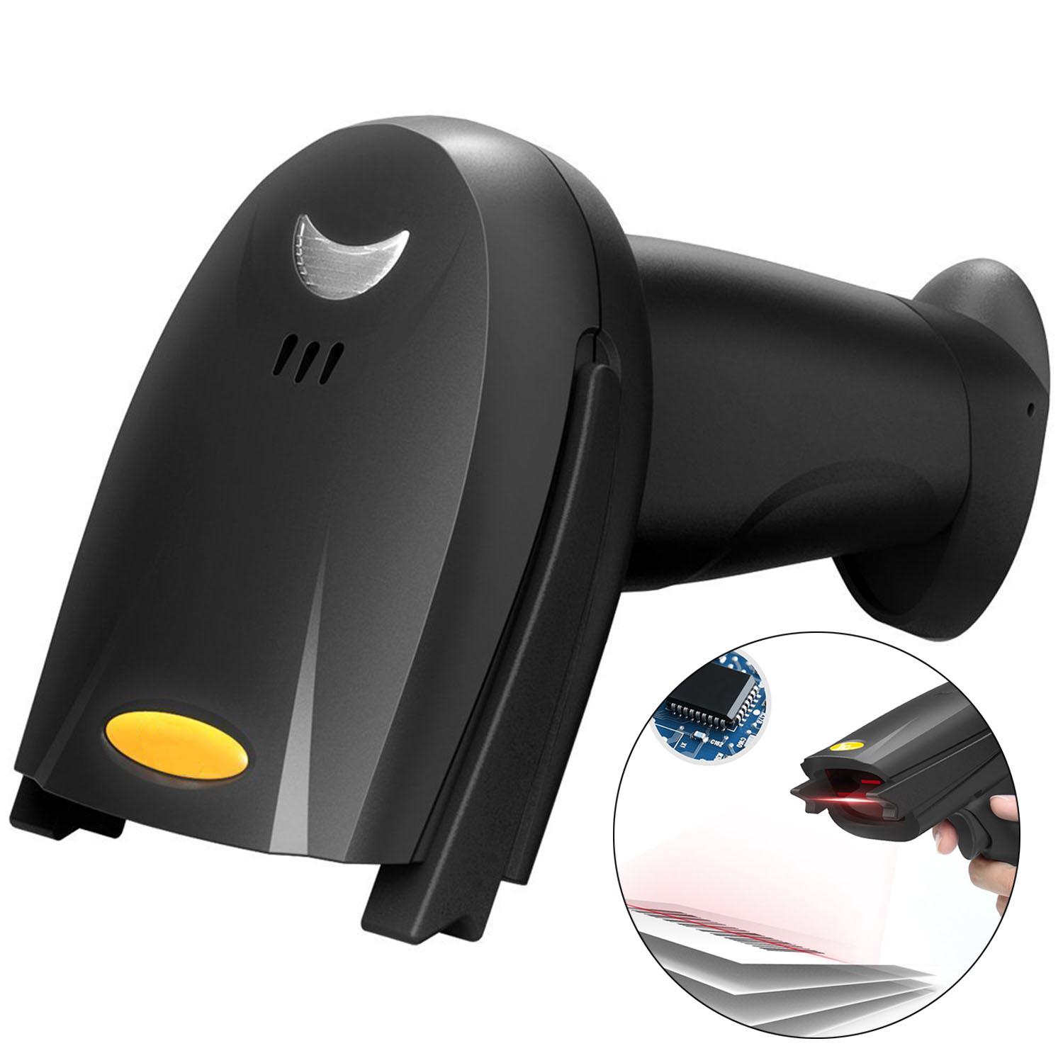 Automatic Wireless/Wired Bluetooth Barcode Scanner Gun Handheld Laser