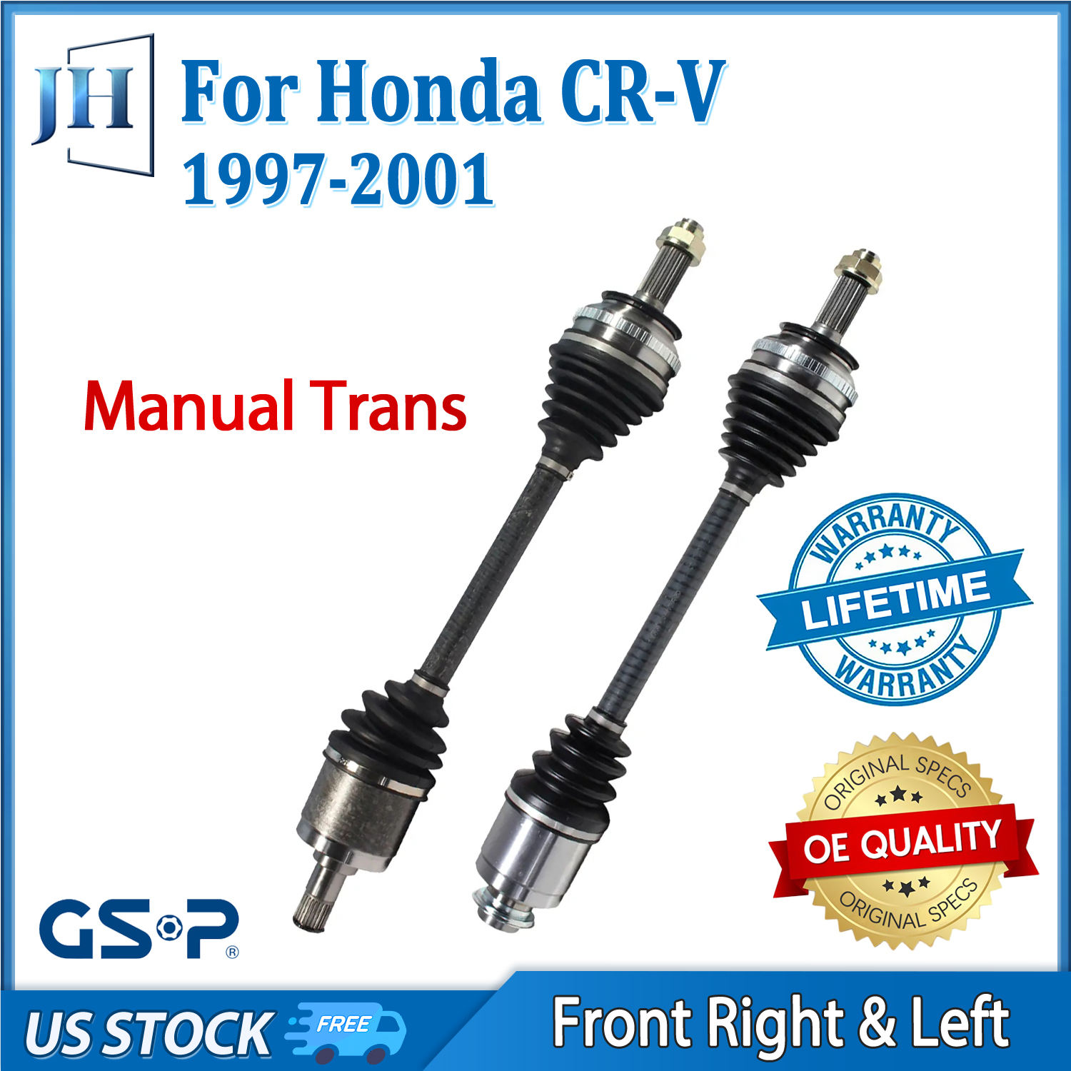 OE Front Pair CV Axle Shaft Set For 1997-2001 Honda CR-V Manual
