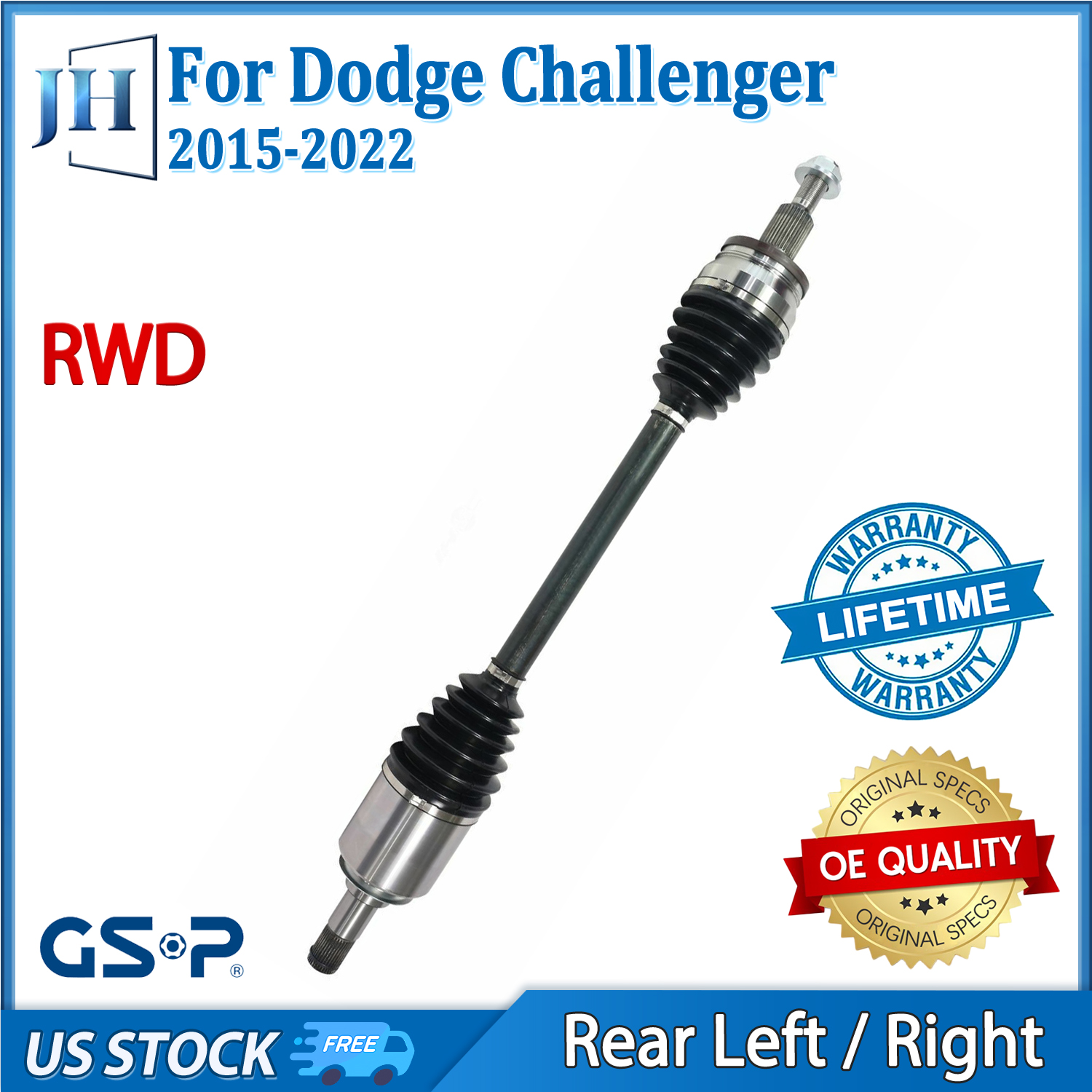 OE Rear Left/Right CV Axle Shaft for 15-22 Dodge Challenger