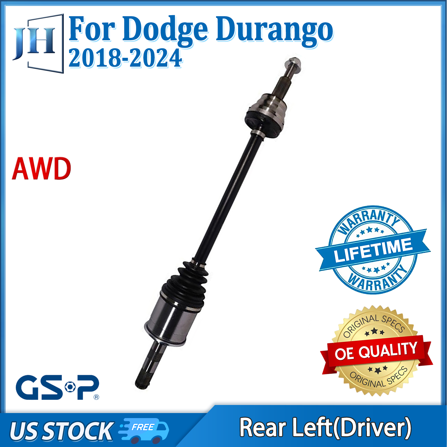 OE Rear Left Driver CV Axle Shaft Joint For 2018-24 Dodge Durango