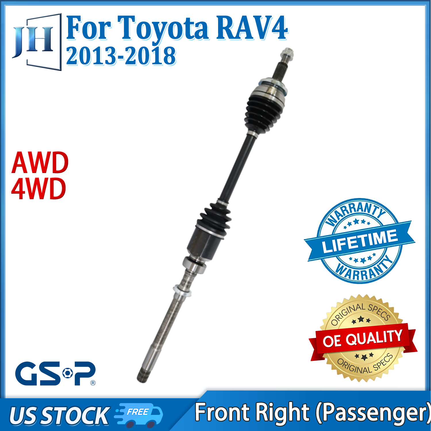 OE Front Right Passenger CV Axle Shaft For 13-18 Toyota RAV4 L4 V6