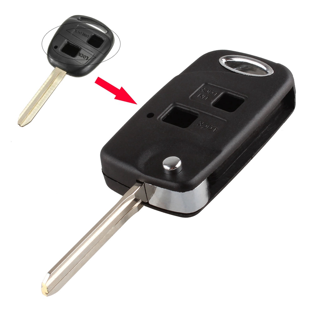 2 Button Car Remote Flip Key Fob Case for Toyota Corolla Celica Rav 4 Yaris HW