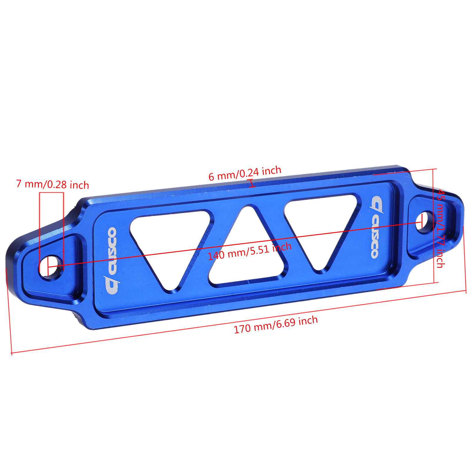 Auto Car Password Battery Tie Down Bar 195mm Blue CNC Billet Aluminum