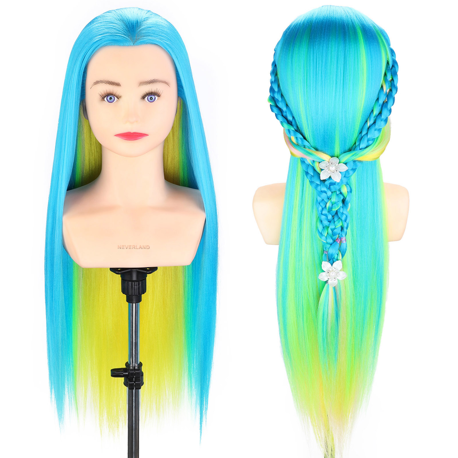 26''28" Colorful Hairdressing Long Hair Styling Mannequin Doll