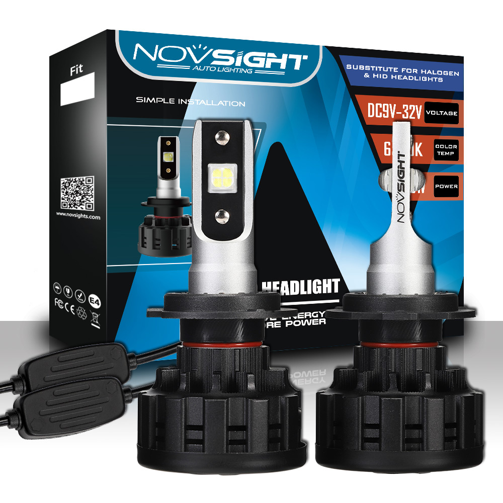 NOVSIGHT 9006 HB4 LED Headlight Light Bulbs White 60W 16000LM CREE XHP50 Chip