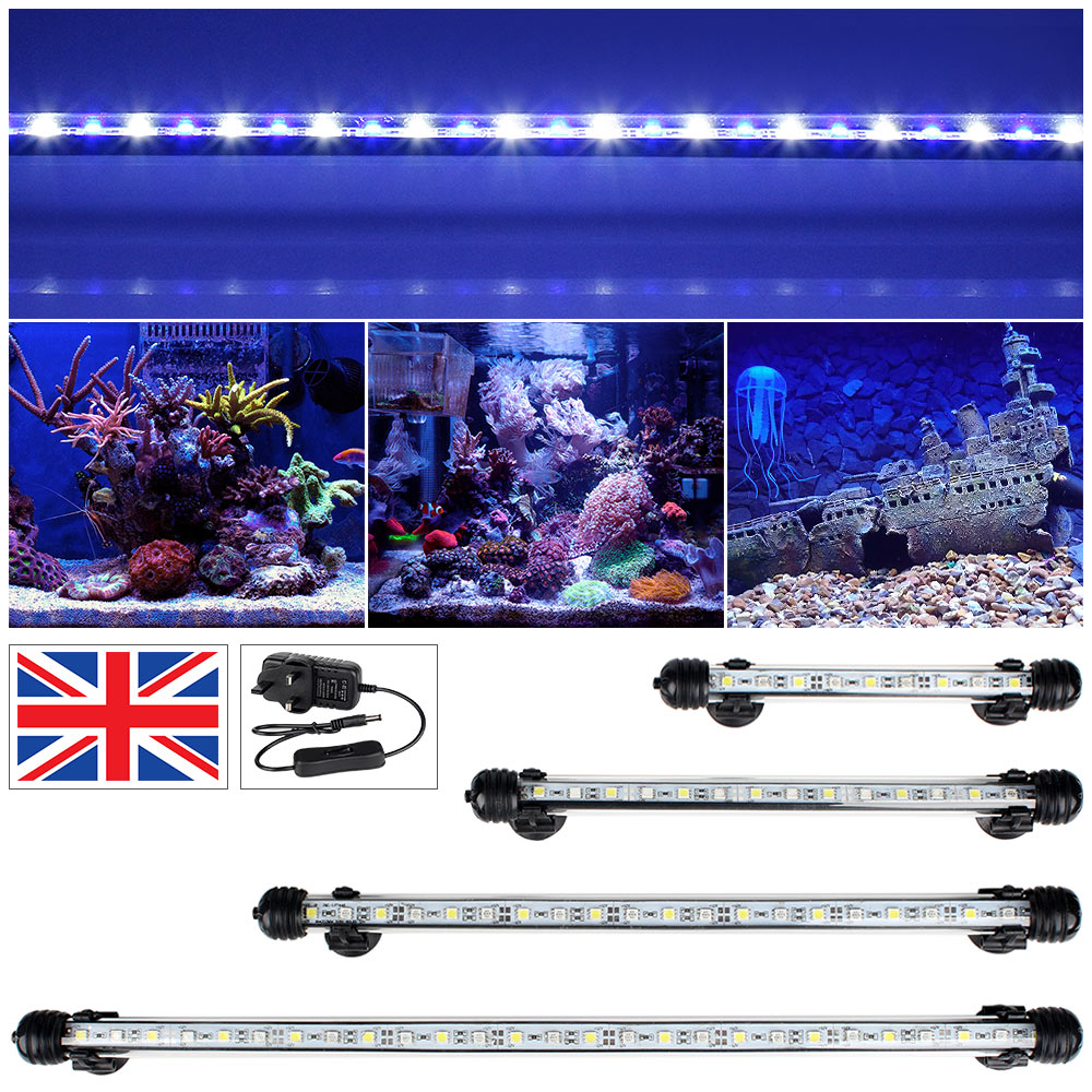 Submersible Aquarium Fish Tank Waterproof LED Light Bar Lighting Lamp White&Blue eBay