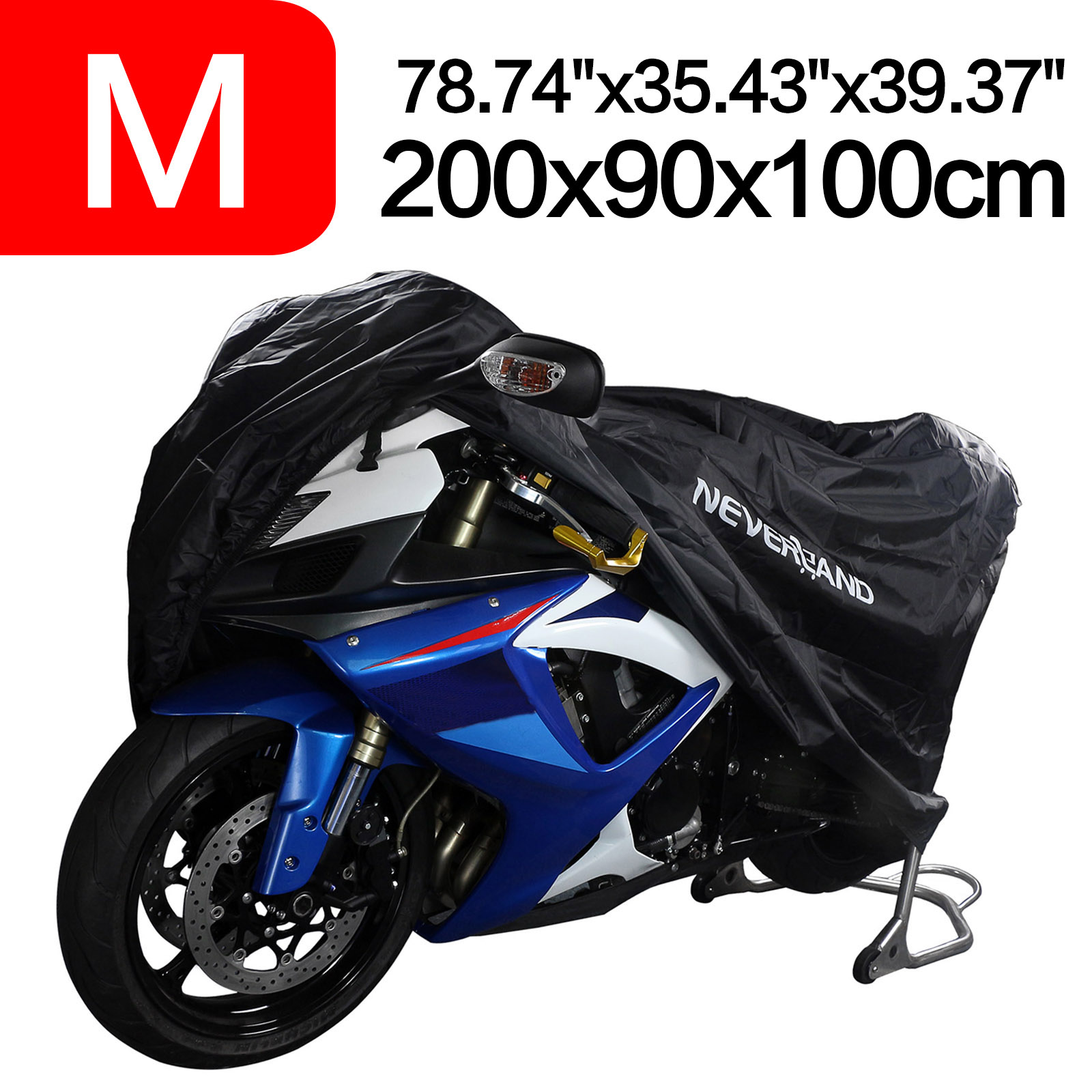 104 inch,Black Moto Cover Outdoor Waterproof,Motorcycle Cover for Motorbike Rain Sun UV Dustproof All Season All Weather Outdoor Protective Cover
