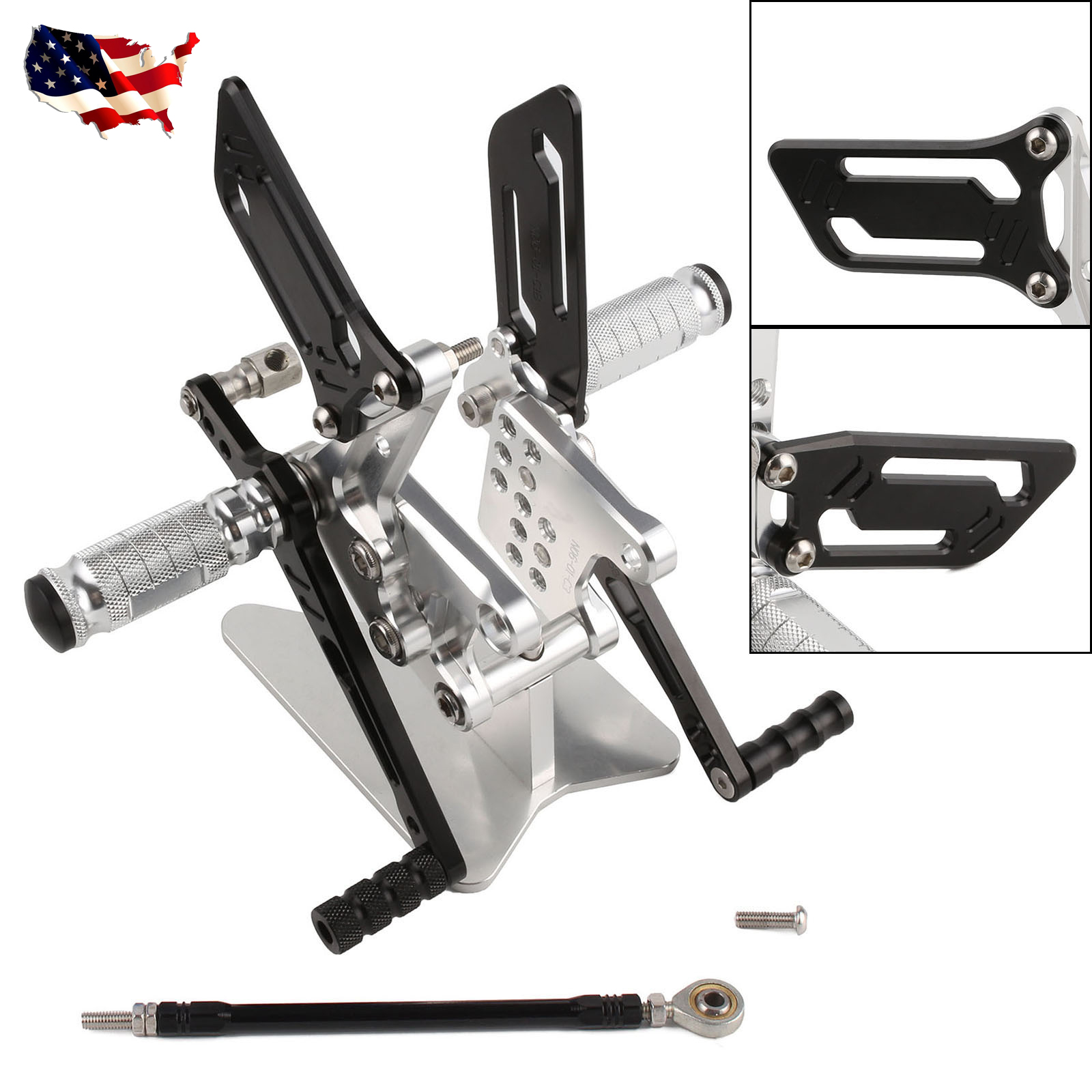 Black NEVERLAND Motorcycle CNC Adjustable Rearsets Footpegs Foot Pegs for GSXR1000 2000-2004,Suzuki GSXR600 2000-2005,Suzuki GSXR750 1996-2005,Suzuki SV650 2003-2008,SV650S 2003-2008