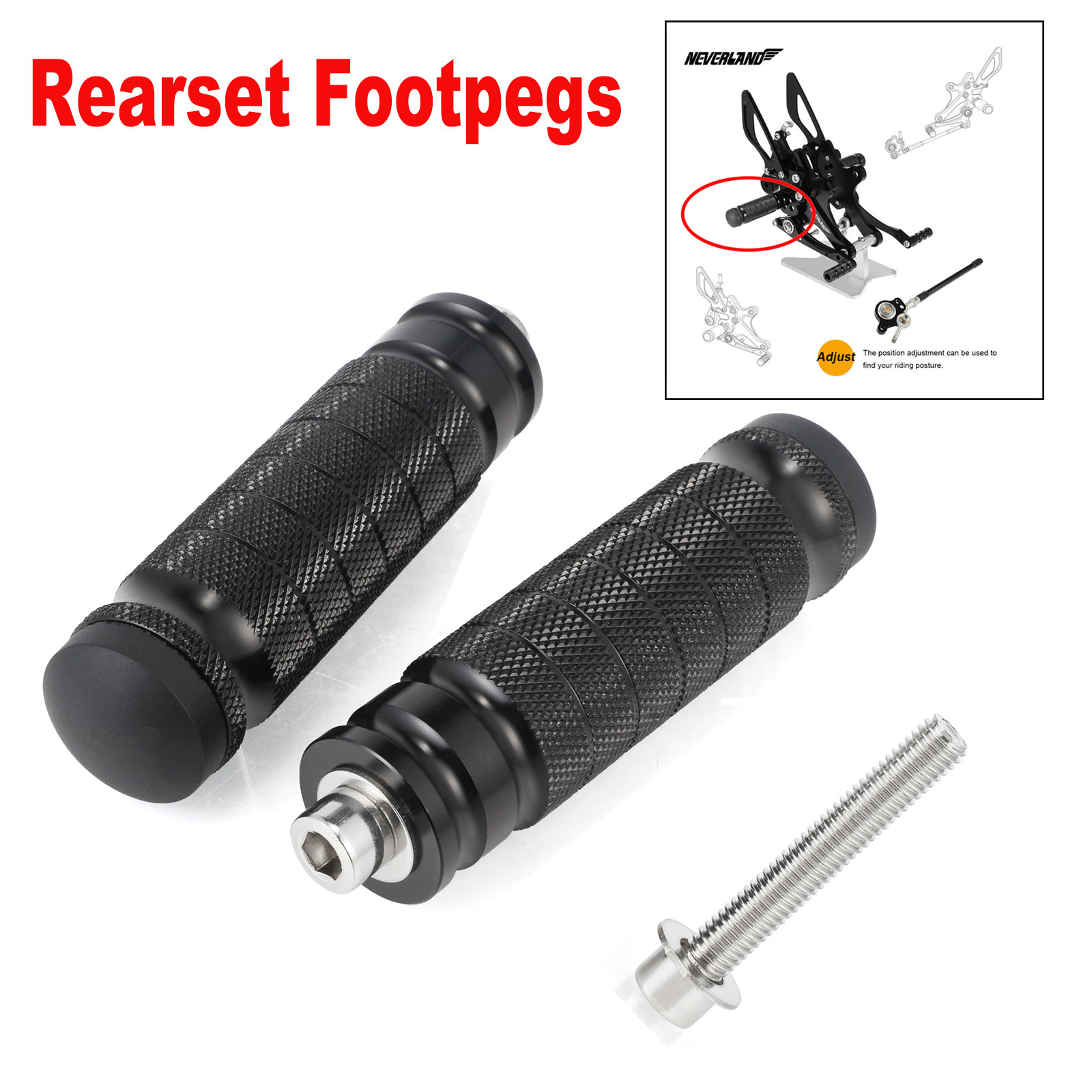 CNC Folding Foot Pegs Footpeg Rear Set Rest Racing For Universal Motorcycle