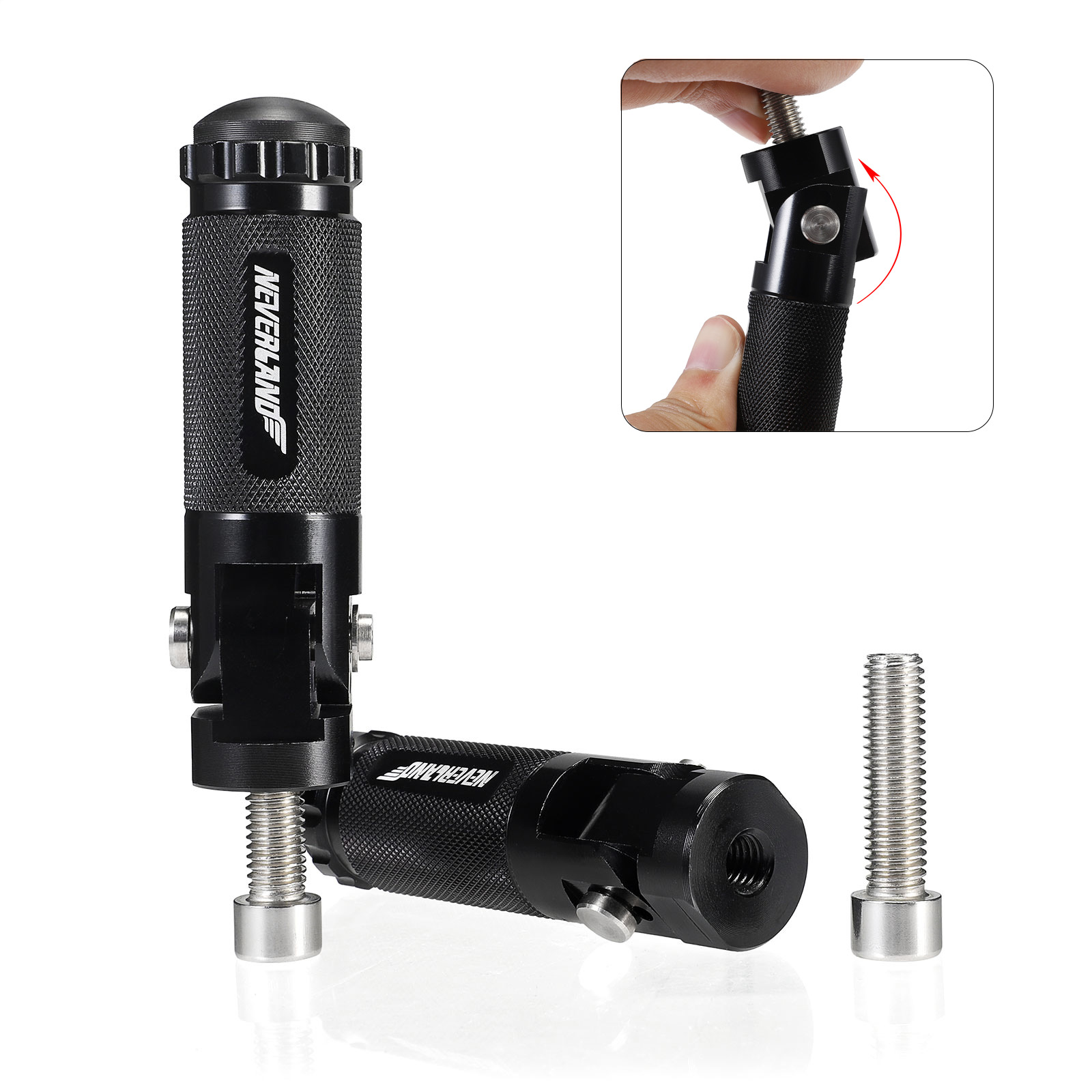 CNC Folding Foot Pegs Footpeg Rear Set Rest Racing For Universal Motorcycle