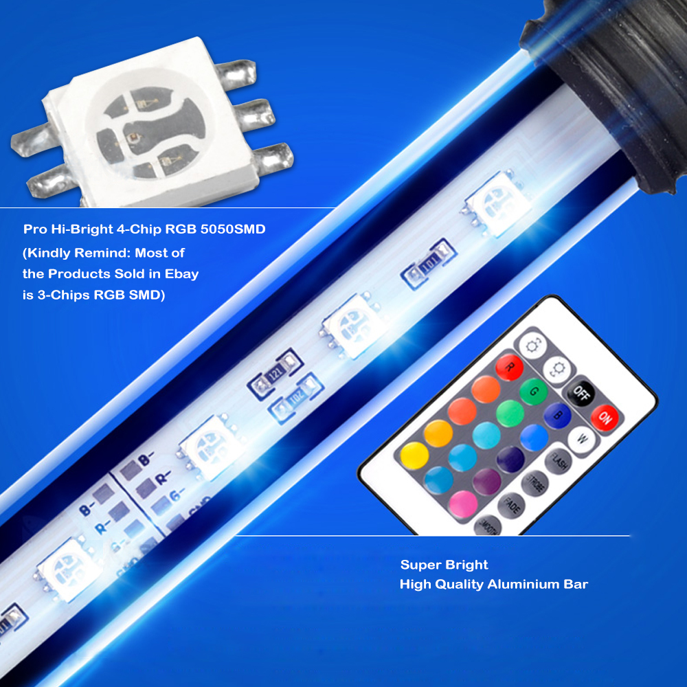18CM-108CM Pond Aquarium Fish Tank Light LED RGB Strip Bar Lamp Remote Control - Picture 20 of 23