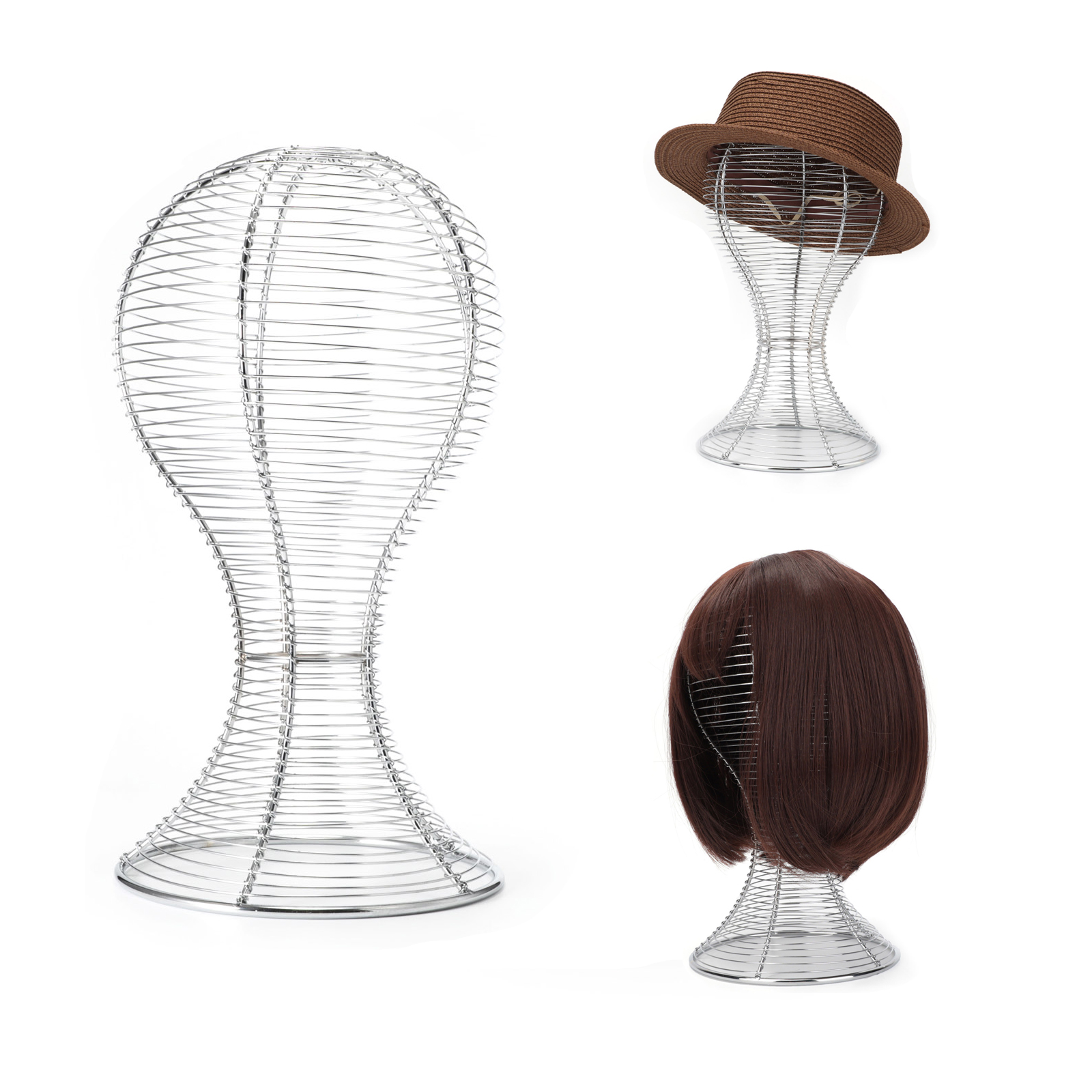 New Premium Shop Home Metal Hat Cap Rack Hair Wig Holder Display Stand Shelf