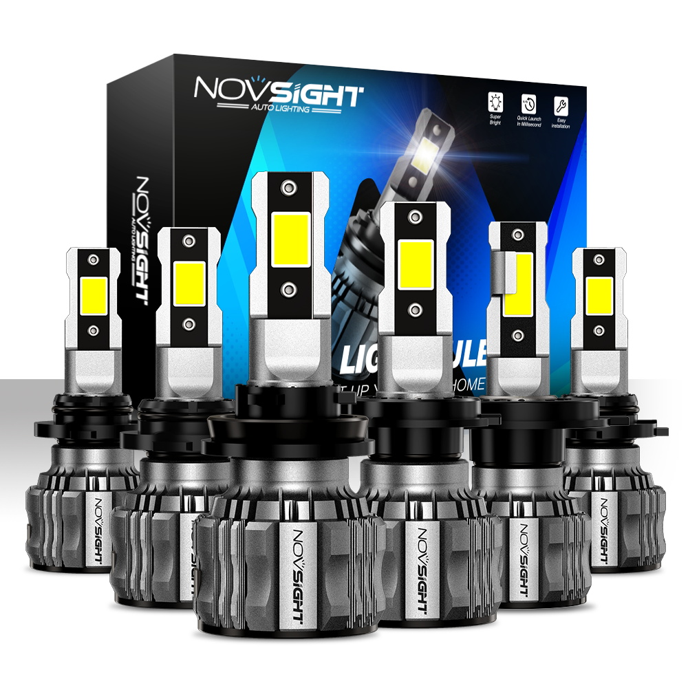 NOVSIGHT H4 H7 H11 H13 9005 9006 9012 LED Headlight Bulbs 15000LM Kit H/L  Beam