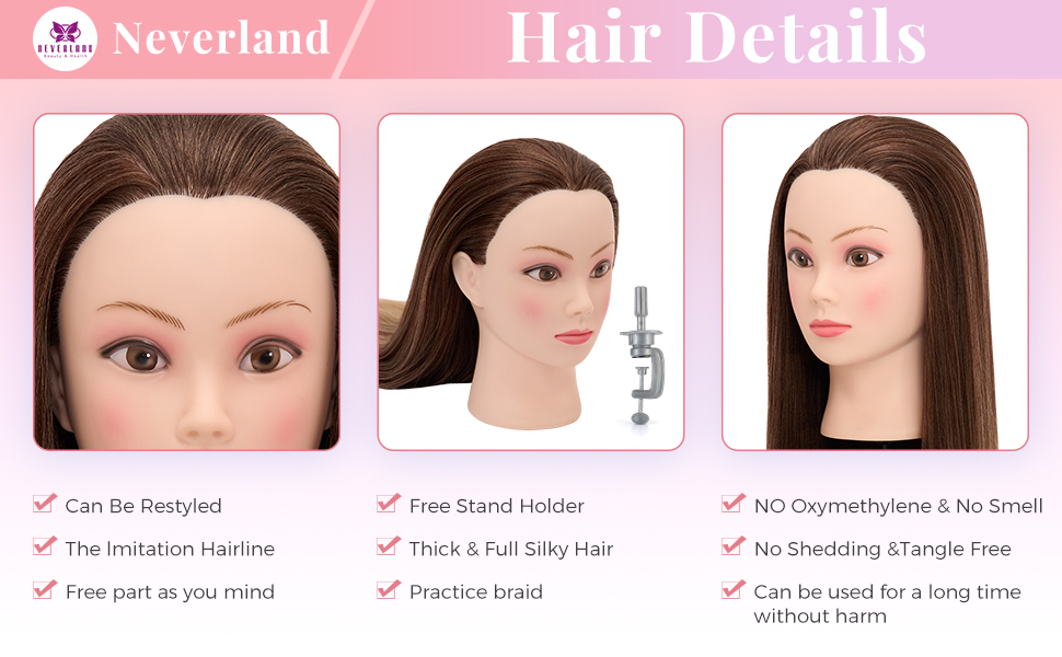 Yiliusu Friseur Übungskopf – 100% Echthaar, 22 Zoll, Für Schneiden, Flechten & Styling