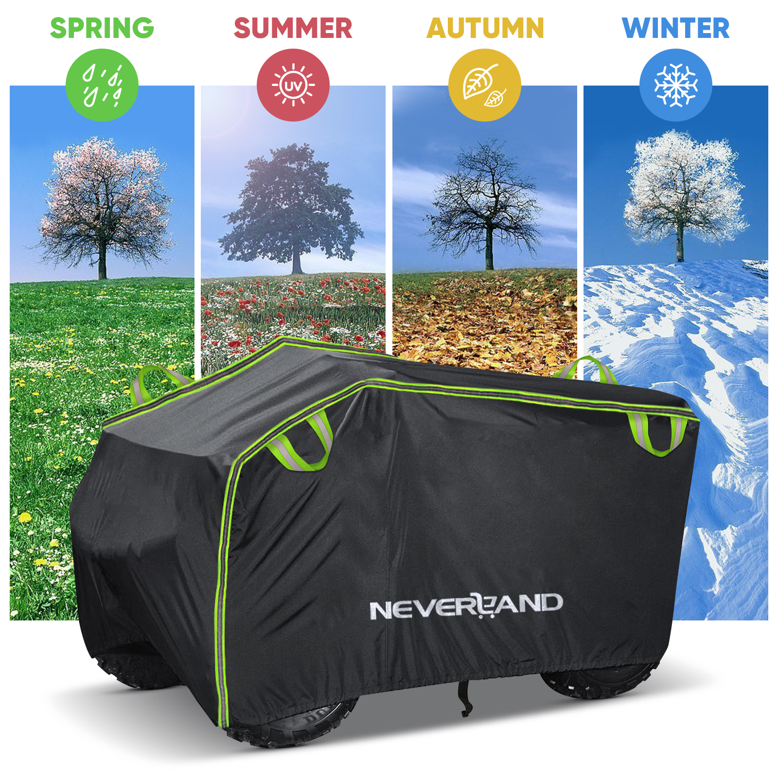 NEVERLAND Quad Bike ATV Cover Storage Waterproof Rain For Kawasaki