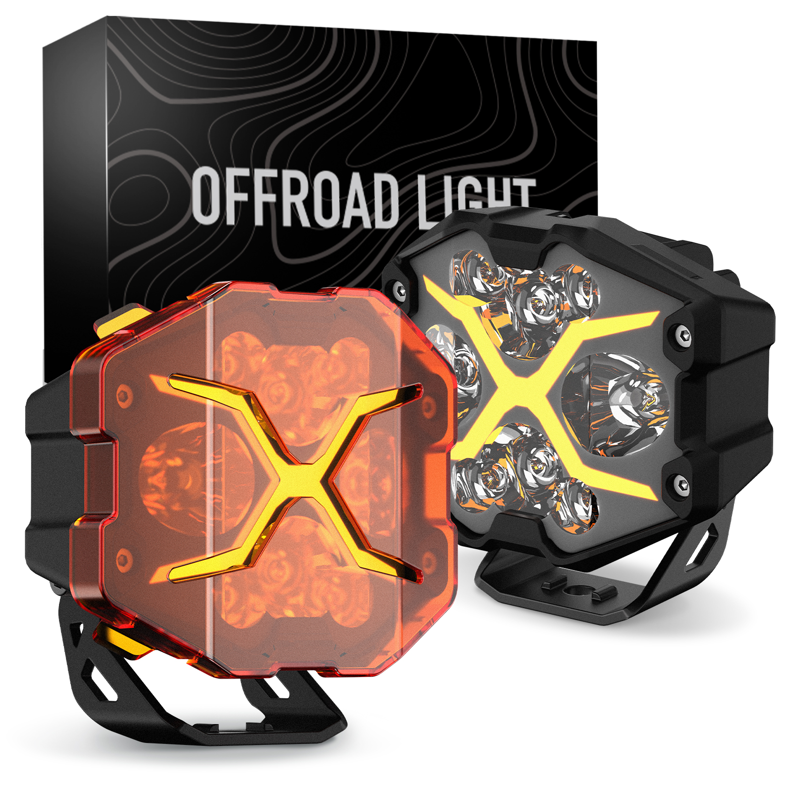 【NOVSIGHT】Xシリーズ ライト 4インチ 2セット（4つ） 2 PCS NOVSIGHT X Series 4'' LED Pod Lights 6000LM Off Road Car
