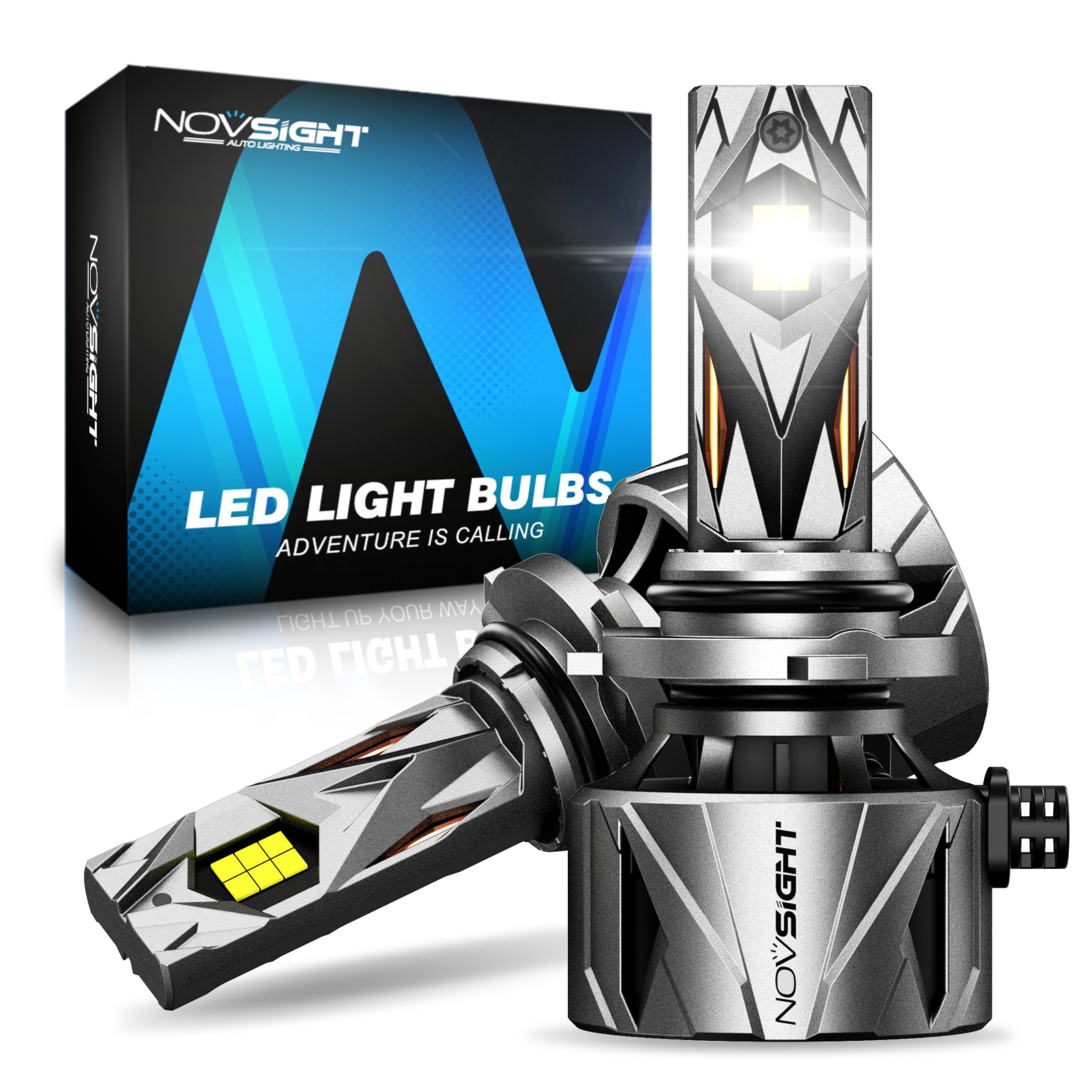 NOVSIGHT 9006 LED Headlight Super Bright Bulbs Kit White 6500K 60000LM Low Beam