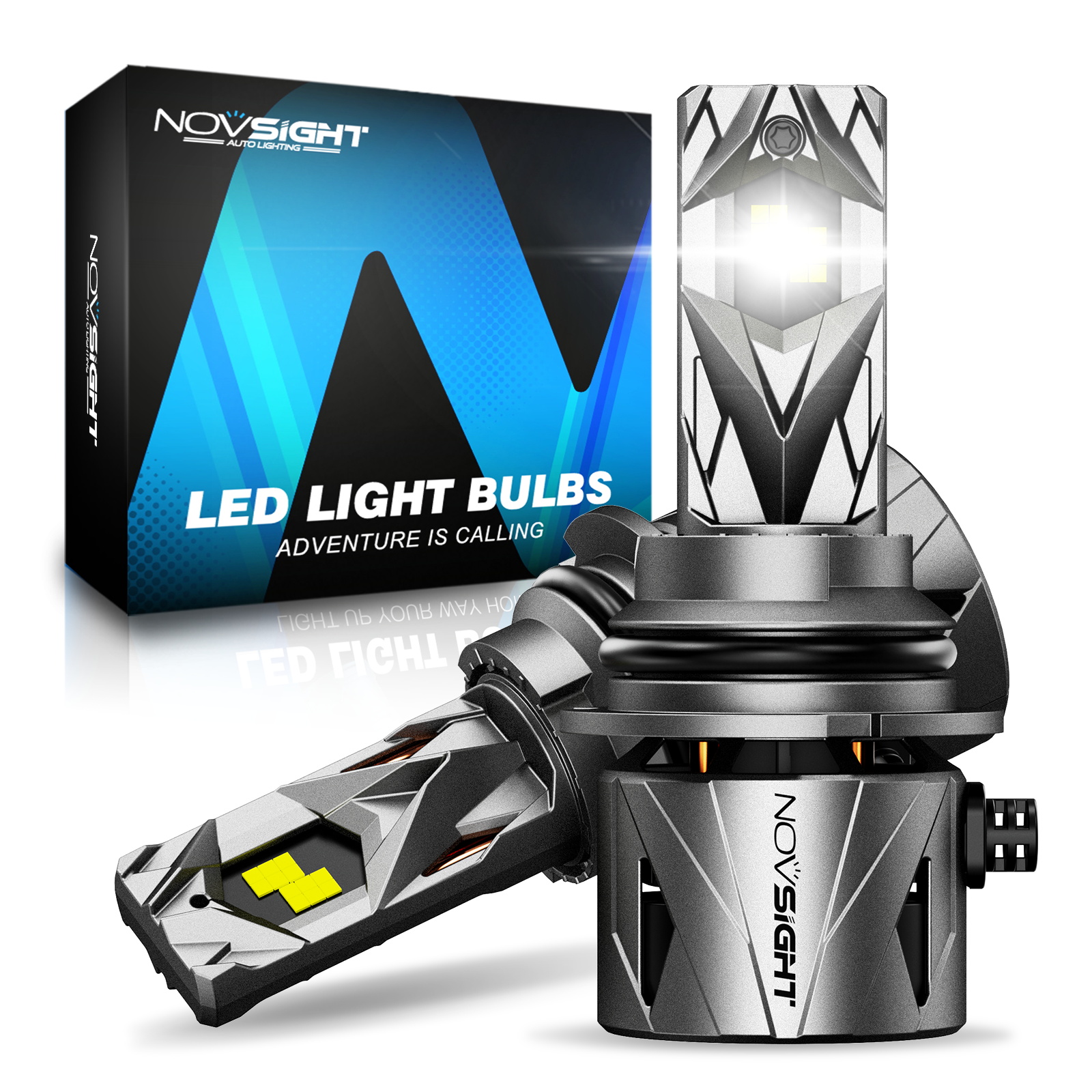 2x NOVSIGHT 9007 LED Headlight Bulbs High/Low Beam Lamp 60000LM Extremely White