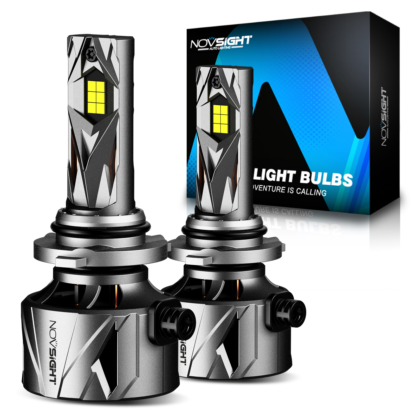 2x NOVSIGHT 9005 HB3 LED Headlight Bulbs 60000LM 6500K High Beam Replace Halogen