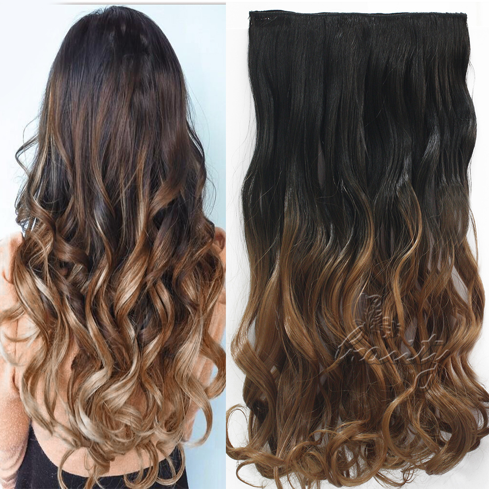 Details Zu Ombre Haarverlangerung Clip In 5 Clips Bunte Extensions Perucke Haarteil Ca 60cm