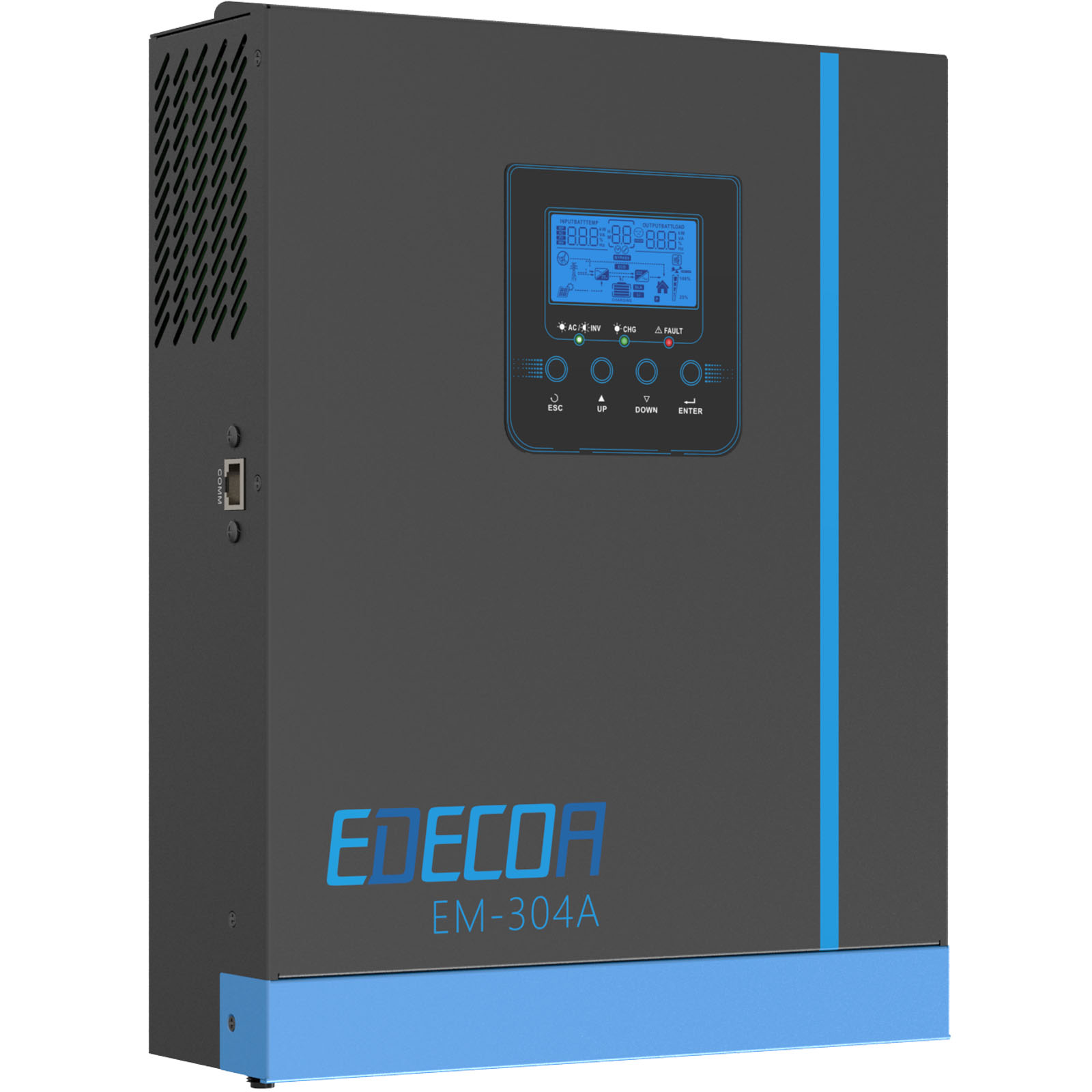 EDECOA 1600w Hybrid Wechselrichter 12v auf 220v 230v 2.2KVA/1600W Solar  Ladegerät MPPT 80A Reiner