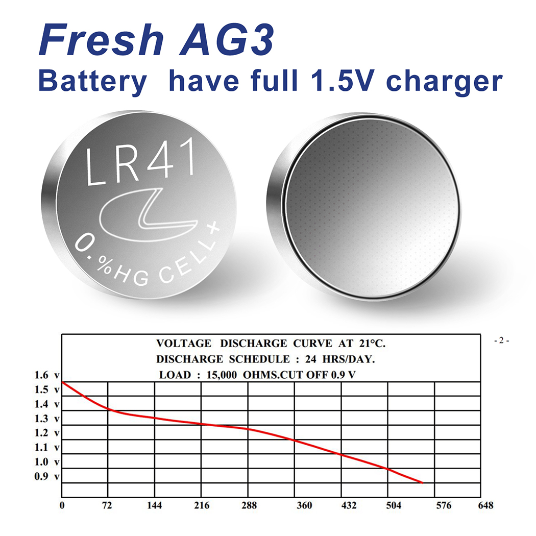 LR41 AG3 Thermometer Battery 392 384 SR736SW 192 LR736 Button Cell