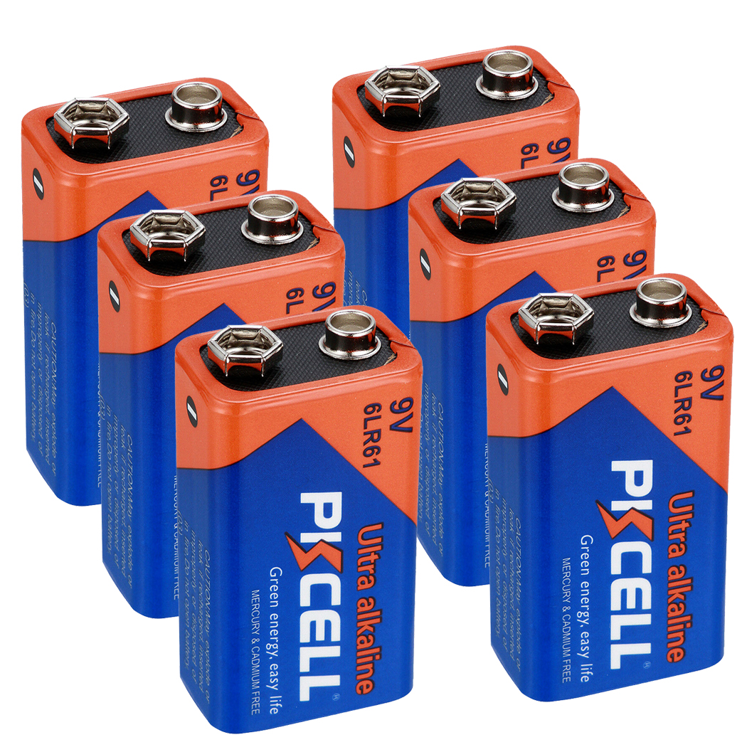 6pcs 9V Batteries 6LR61 EN22 1604 6LP3146 Ultra Alkaline 9 Volt Battery .