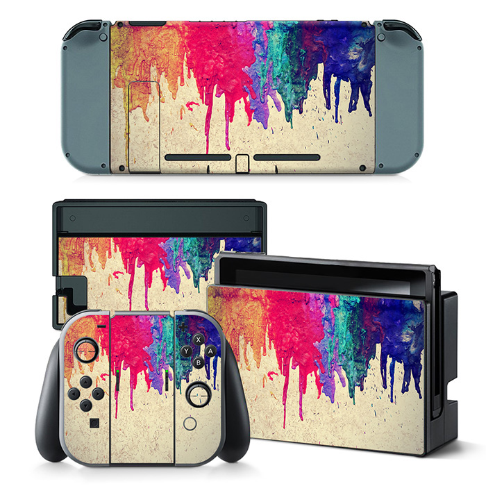 Splosh Paint Skin Sticker Cover for Nintendo Switch Console Joy-Con Dock DECAL