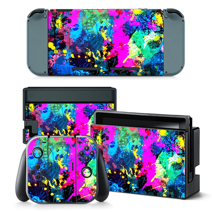 Splosh Paint Skin Sticker Cover for Nintendo Switch Console Joy-Con Dock DECAL