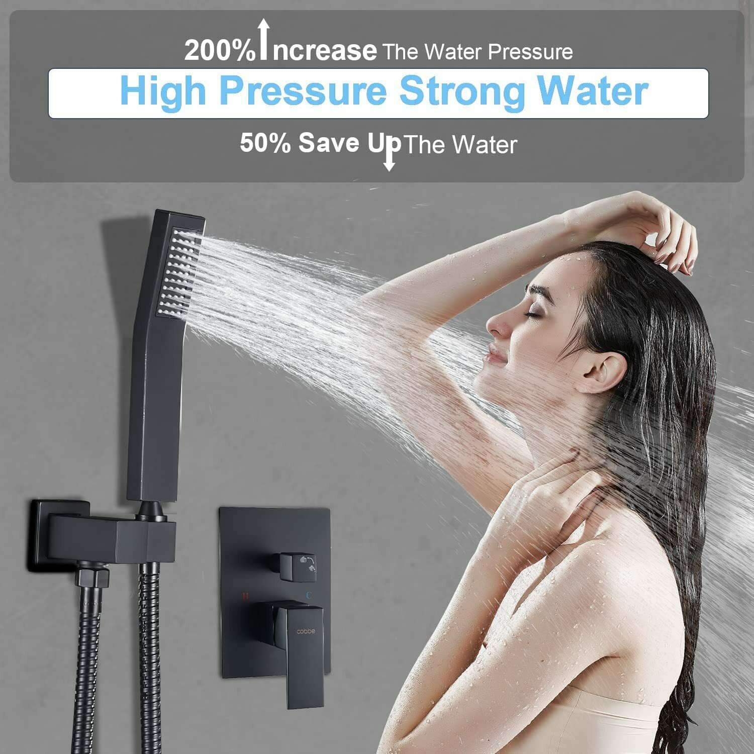 LED Shower Faucet Set 12 In Rain Head Combo System with Mixer Valve ...