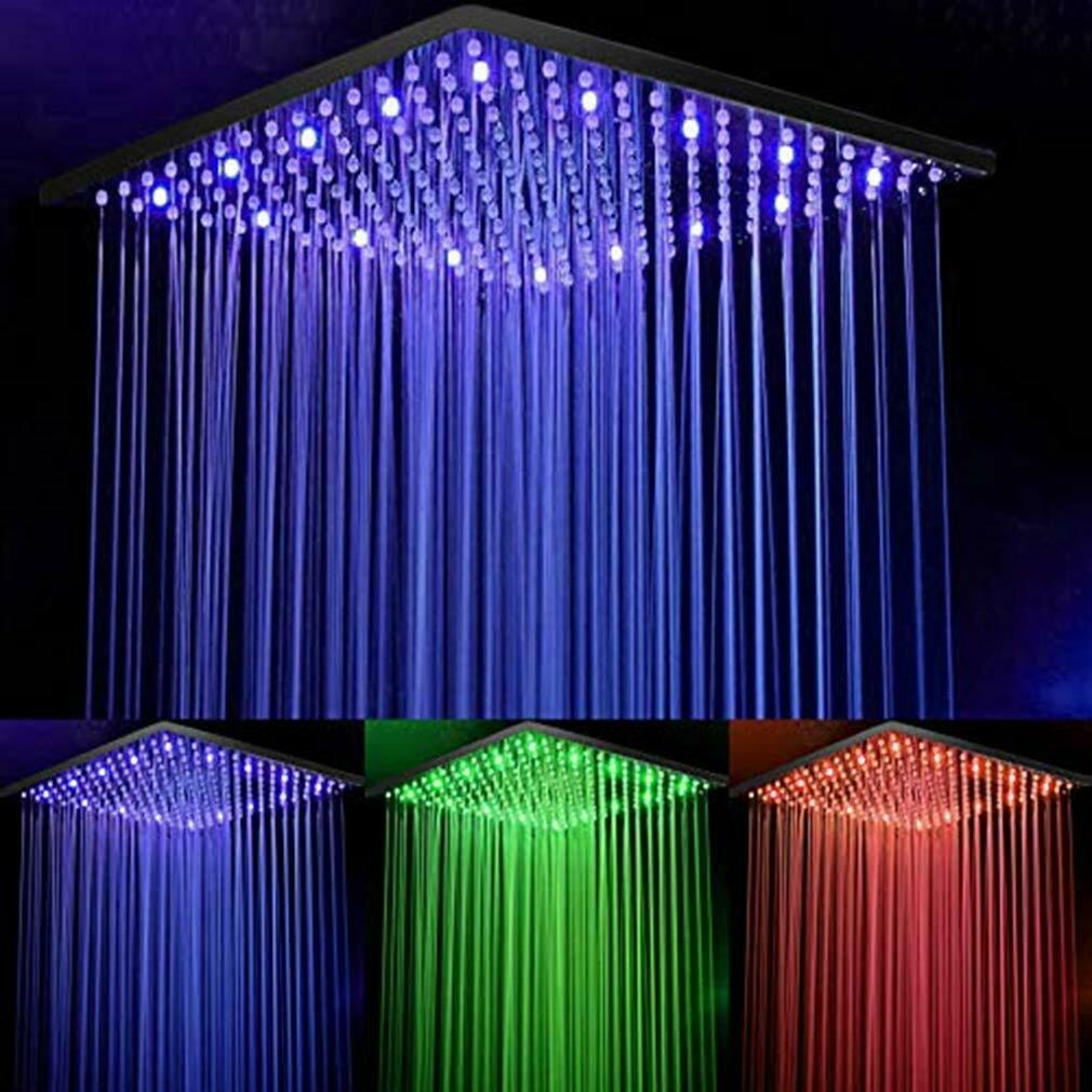 LED Shower Faucet Set 12 In Rain Head Combo System with Mixer Valve ...