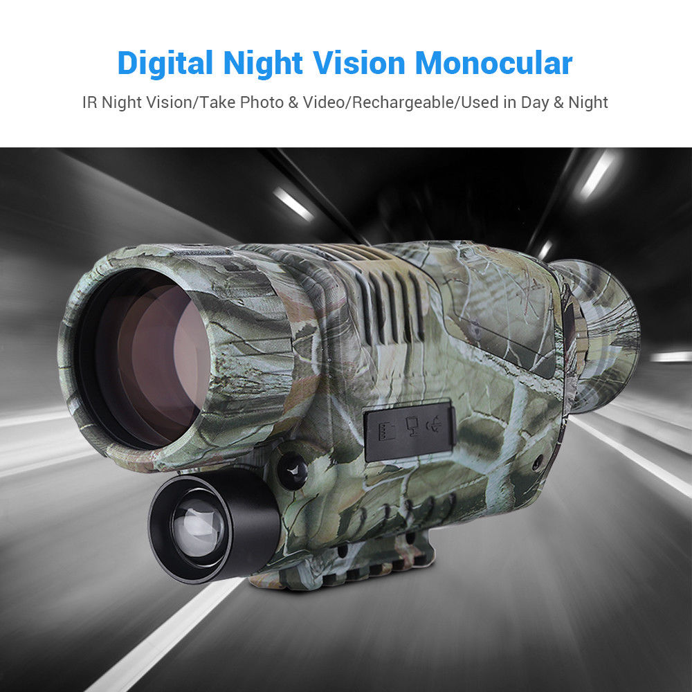 Night Vision Cam Monocular Binoculars IR Surveillance Gen Hunting Scope ...