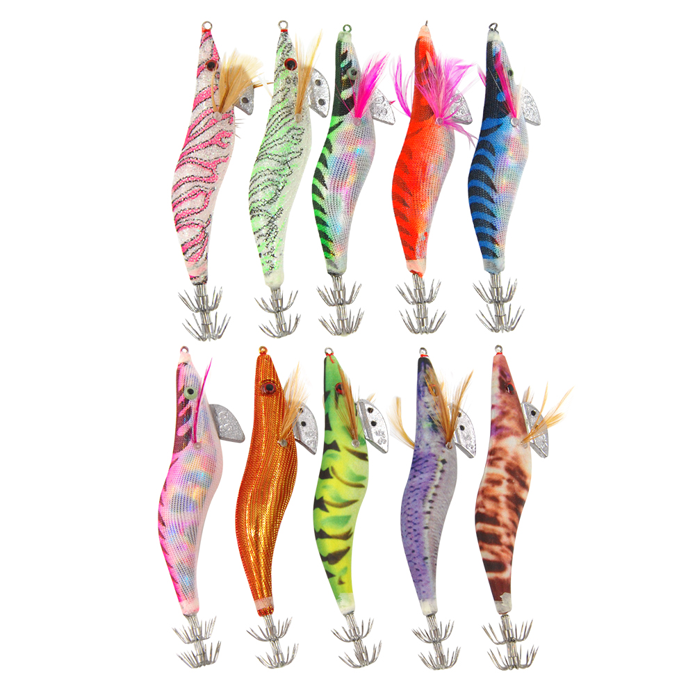 6pcs Luminous Squid Jigs Hard Fishing Lures 2# 3# 3.5# 4# Squid Bait Jig Hooks